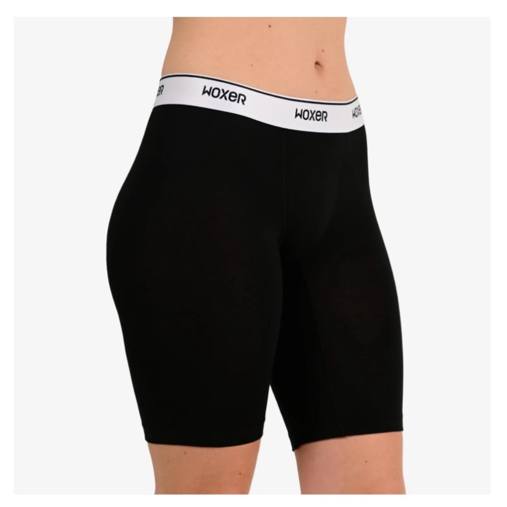 WOXER Biker Black Boxer Shorts in Soft Model Fabric, Size: Medium